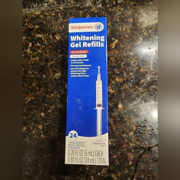 Walgreens Whitening Gel Refills No Sensitivity Enamel Safe 24 Treatments, New - Picture 1 of 4